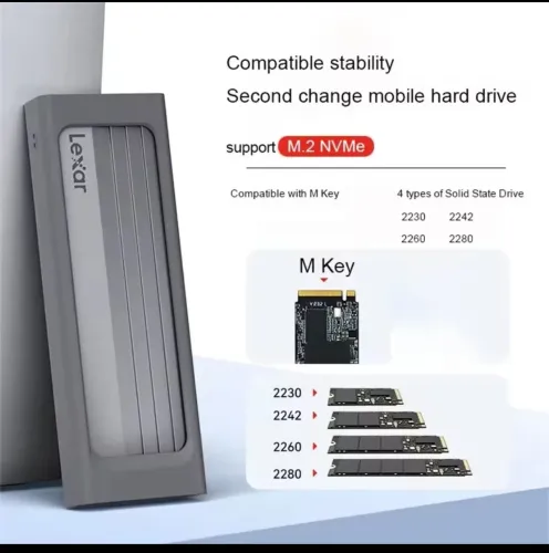 Case Lexar e300 M.2 NVMe - USB 3.2 Gen 2 - NOVO, Lacrado!