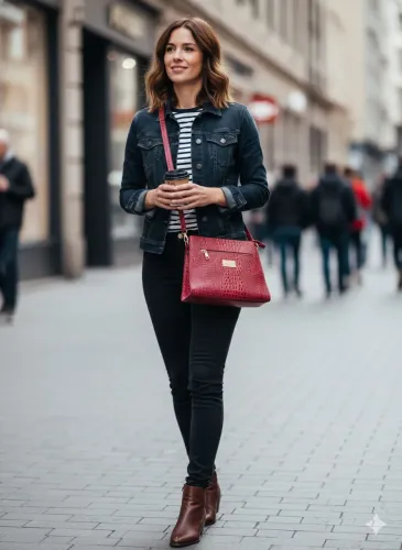 Absolutti bolsa transversal trapézio couro fucsia