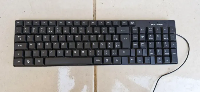 Teclado básico slim preto laser USB TC193 Multilaser<br><br>