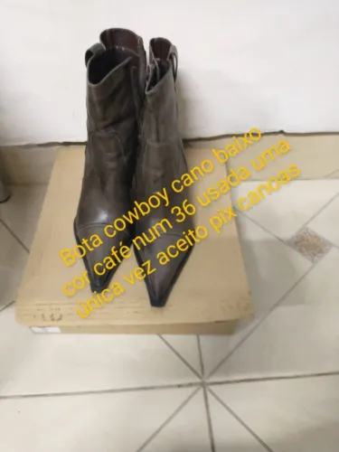 Bota Cowboy Cano Baixo Café Número 36