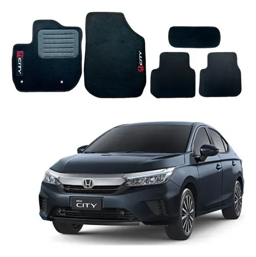 Jogo De Tapete De Carpete Preto Honda City Sedan 2022 A 2024