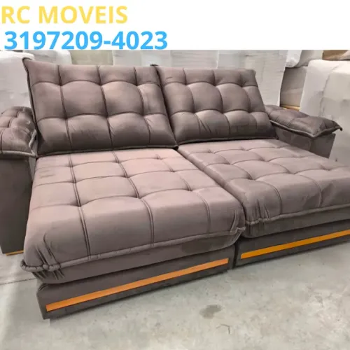 Sofá Retrátil com Euro Pillow e Molas Ensacadas - Modelo Barcelona