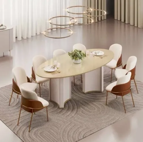 Mesa Liz com 6 cadeiras Vitta - Entrega Rápida 