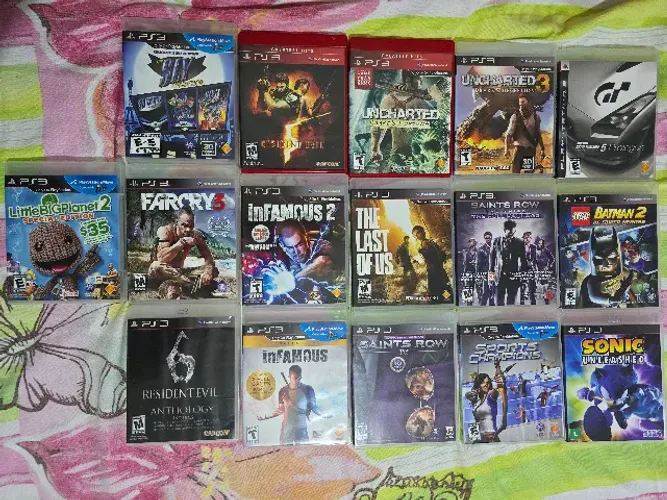 Lote com 16 jogos originais de PS3 - mídia física com caixa