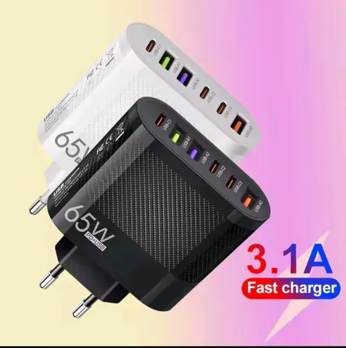 Carregador Rápido 65W PD + USB - Diversas Saídas