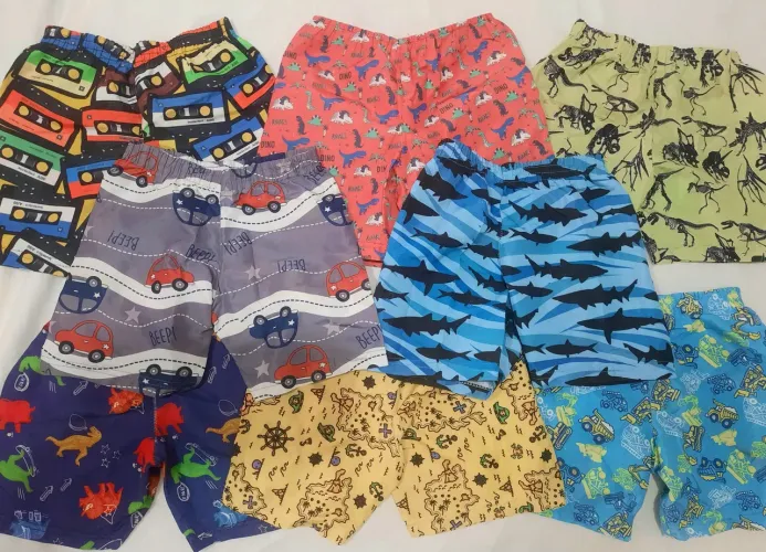 Kit com 9 Shorts infantis estampados - *