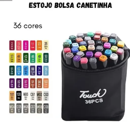 Conjunto com 36 Cores Canetas Permanente Adoro Festa Marcador Ponta Dupla z1424