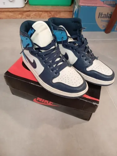 Jordan1 high obsidian original na caixa usado apenas três vezes 