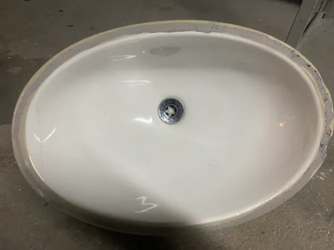 Cuba de banheiro de embutir roca