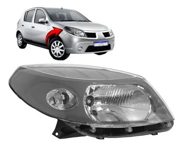 Farol Renault Sandero 2008 2009 2010 2011 M.cinza L.d