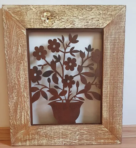 Quadro artesanal Vaso Flor