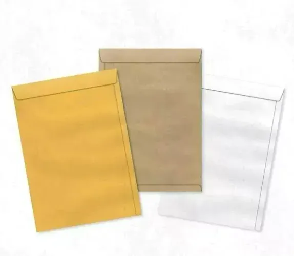 ENVELOPE A4 / CONSULTAR CORES (PARDO, BRANCO OU OURO) C/ LOGOMARCA