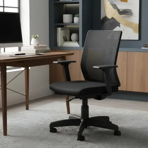 Cadeira de Escritório em Tela Frisokar Ergonômica Cor Preto