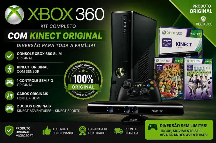 Xbox 360 com kinet original
