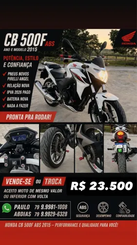 CB 500F Abs 2015 (Aceito Cartão).