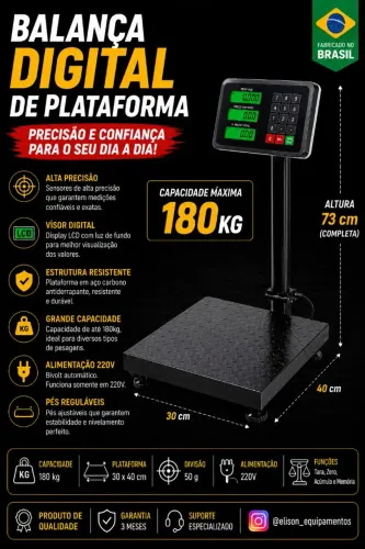 Balança digital de plataforma 180kg