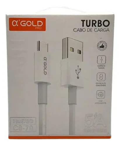 Cabo Tipo C Turbo 1 Metro Carregamento Rapido