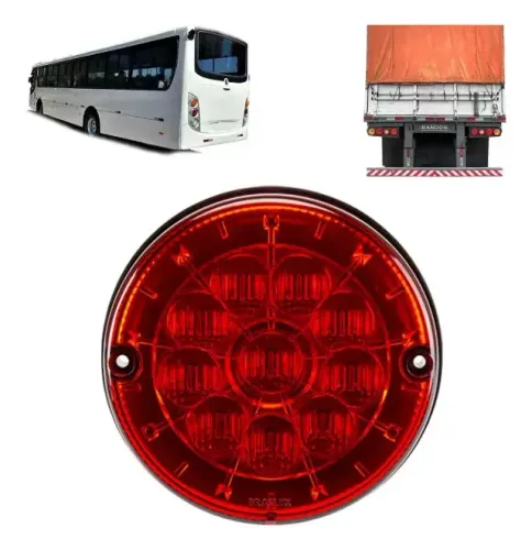 Lanterna Traseira Freio Caminhão Onibus 125mm Led 12/24volts
