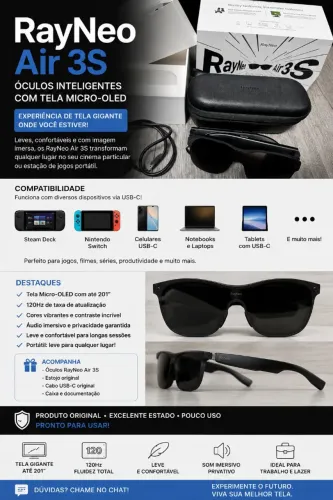 Óculos Inteligente com Tela de Micro Led - Ray Neo Air 3S