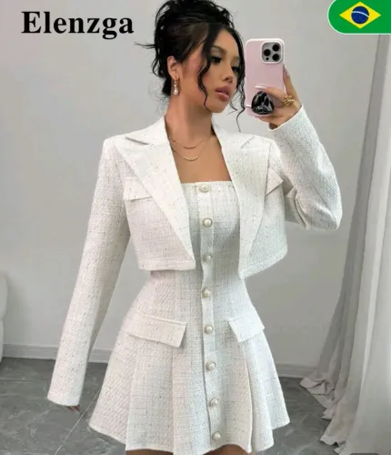 Conjunto Vestido + jaqueta curta