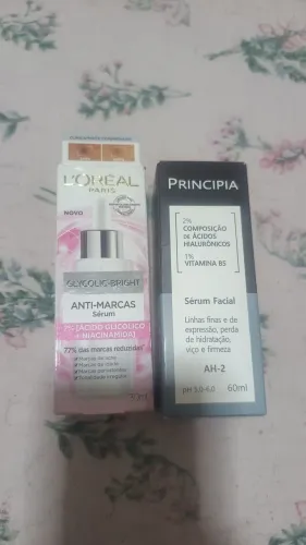 Loreal glucolic bright anti marcas sérum+ principa ácido hialurônico vitamina b5