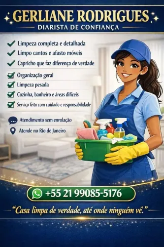 Diarista tijuca centro e zona sul