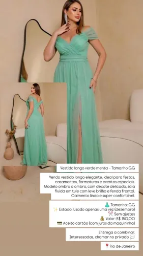 Vestido Festa Verde Menta