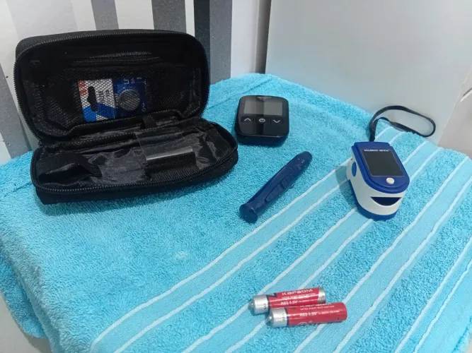 Medidor de glicose  parcela no cartão 