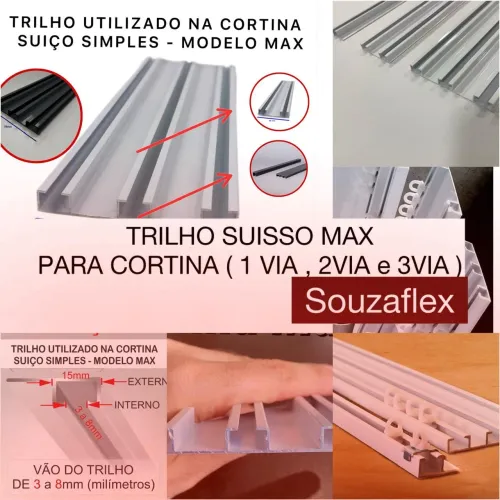 Cortina trilhos suíço para cortinas
