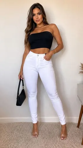 calça jeans miller skinny branca 42
