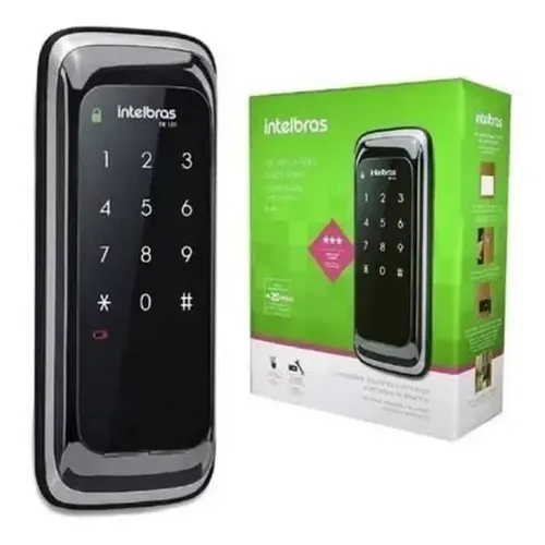 Lacrada e Nota Fiscal / Fechadura Digital de Sobrepor Touch Screen FR 101 Preto Intelbras