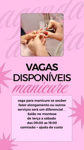 Vaga para manicure 