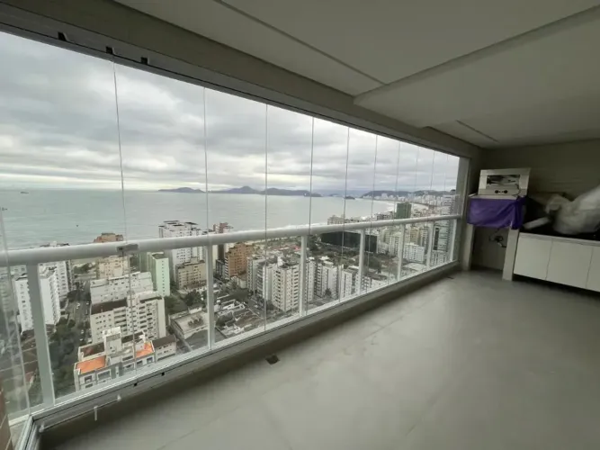 Apartamento com 2 quartos Varanda com vista panorâmica para o mar em Aparecida - Santos -