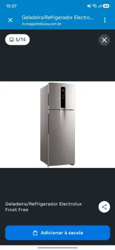 Geladeira Electrolux Frost Free Duplex Inox