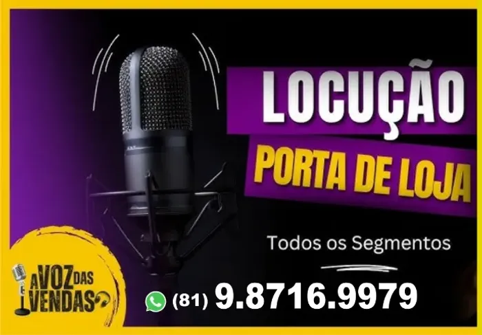 locutor porta de loja
