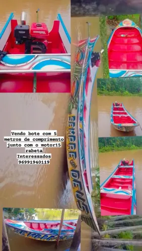 Bote rabeta+motor15 completo 