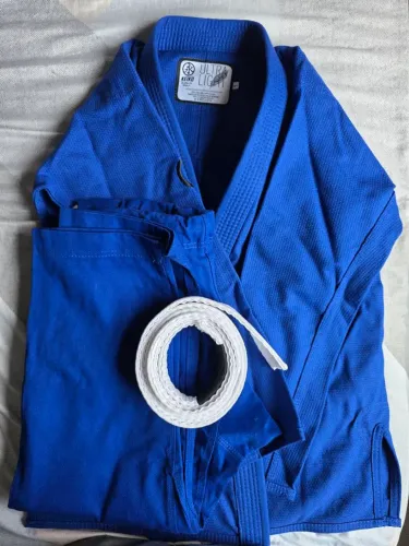 Kimono Jiu-Jitsu Keiko Ultra Light Azul - Tamanho A1 (Original / 100% Algodão)