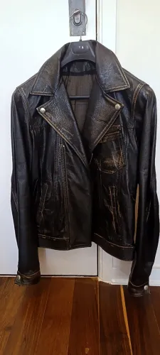 Jaqueta italiana JustCavalli masculina 100% couro legítimo