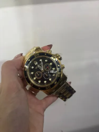 Relógio Invicta Reserve Subaqua Dourado 50mm Cronógrafo Aço Premium AAA+ Luxo