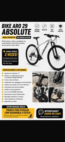Bike aro 29 ABSOLUTE branca, MEGA esportiva 