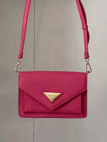 Bolsa Carteira Tiracolo Santinato Rosa Pink Alça Regulável e Removível