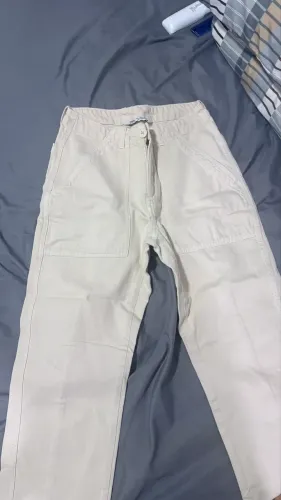 Calça reta bege Zara 36