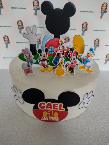 Topo de bolo Personalizado Mickey e sua turma