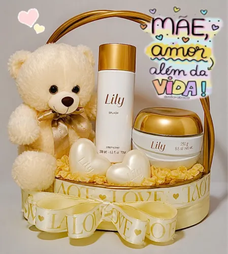 Cestas. Cesta Lily o Boticário com URSINHO R$349,99