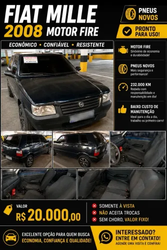 Fiat Uno Mille 1.0 Fire/ F.flex/ Economy 2P 2008