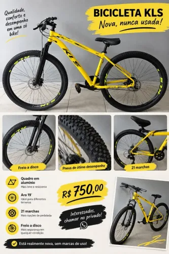 NOVA - Bicicleta KLS Aro 29 Alumínio