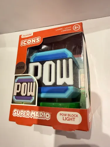 Luminária Bloco POW Super Mario Paladone - Original na Caixa