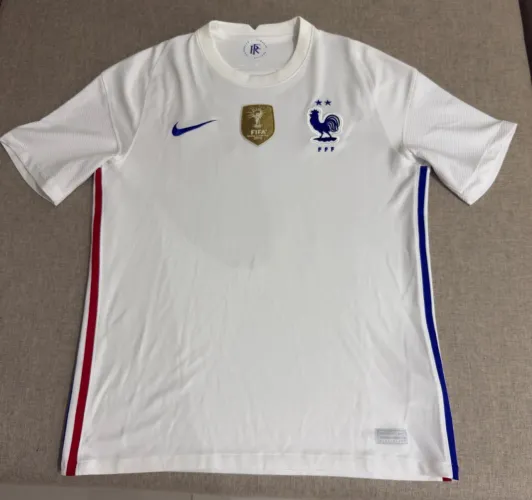 Camisa ORIGINAL França Away Branca 2020/21 Mbappé 10 - Nike - Tam M ou G pequeno