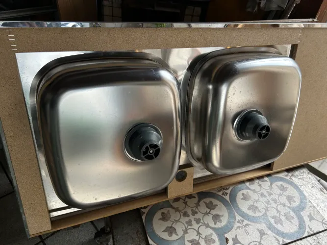 Pia dupla cuba de inox
