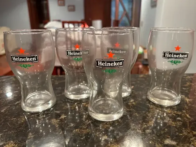 4 Copos Originais Heineken 300ml Transparente - Como Novos